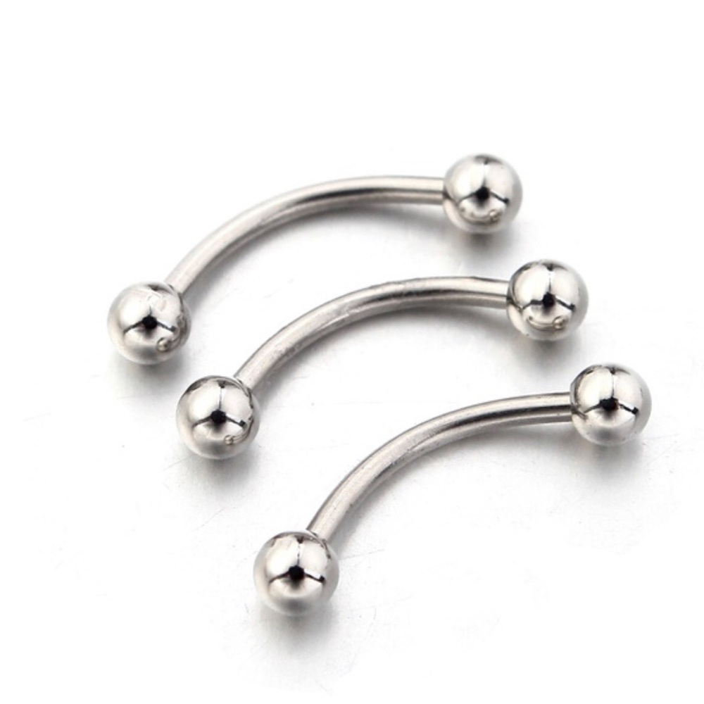 10mm Stainless Steel Curved Barbell Eyebrow Ring